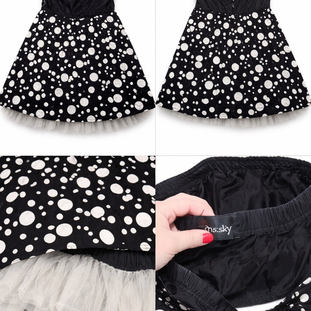 Black and White Polka Dot Skirt by